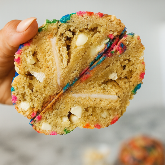 Stuffed thick bakery-style cookie with Oreo filling